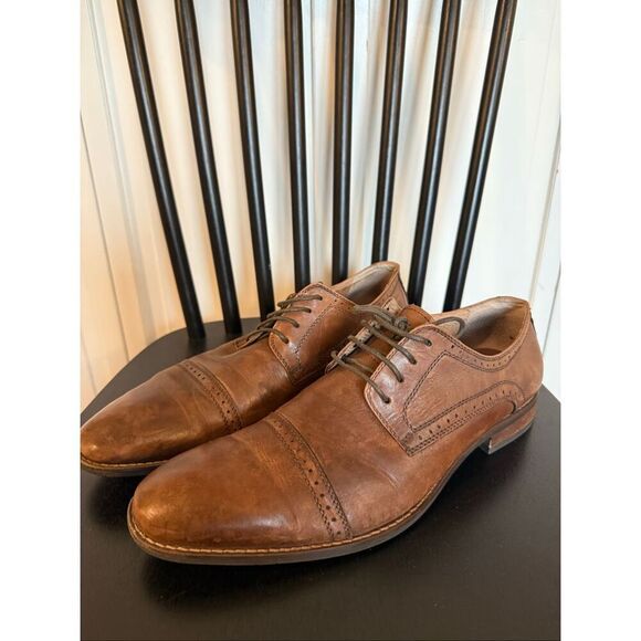 Vince Camuto brown leather wingtip dress shoes size 12 main image 5